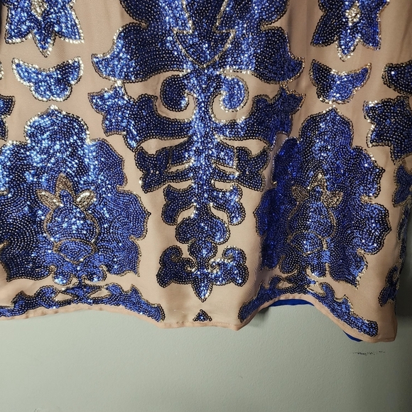 Tracy Reese for Neiman Marcus top royal blue plus size XXL sequin blouse - Picture 8 of 11